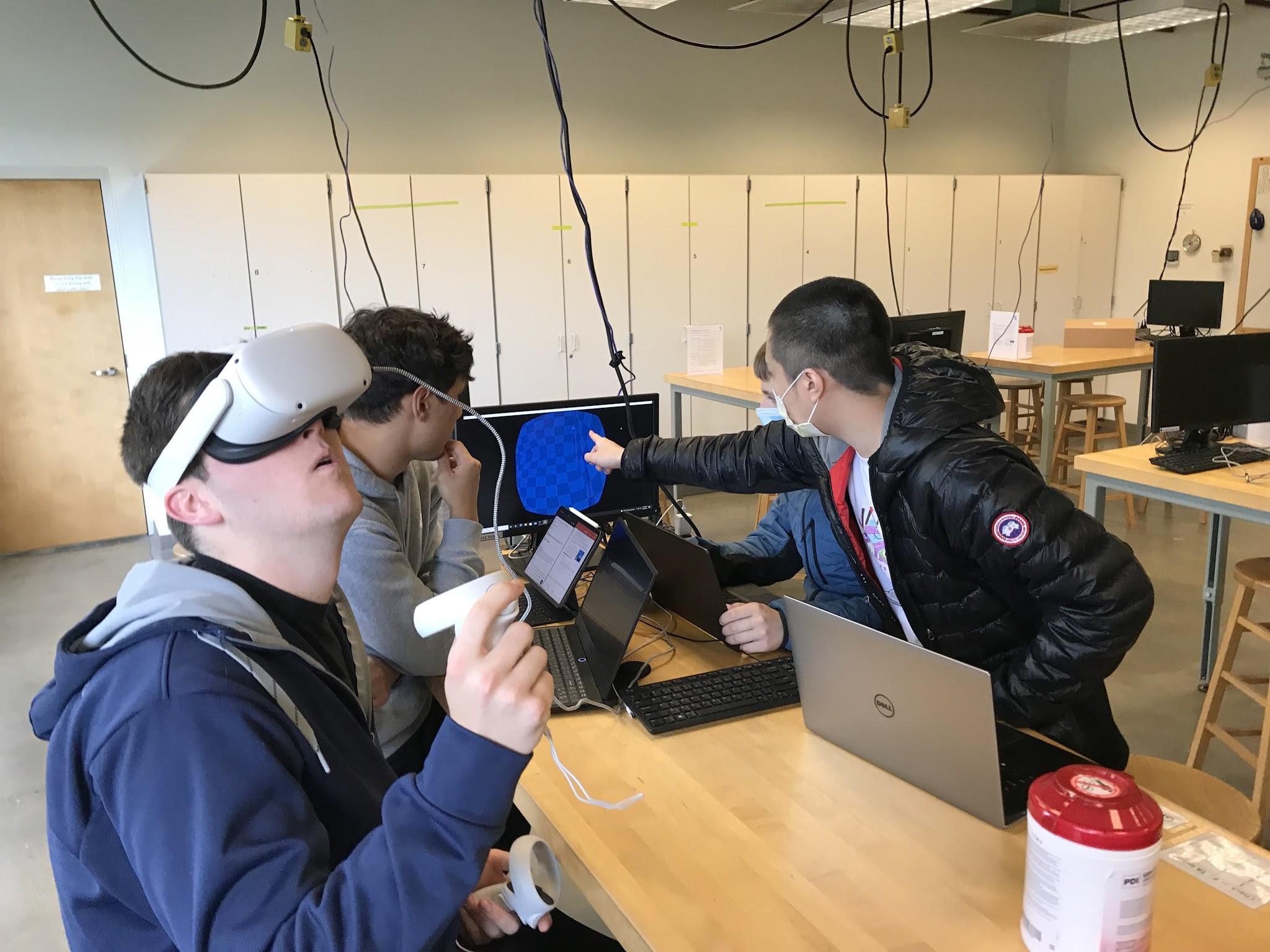 A group of students using NOMR in a lab setting.